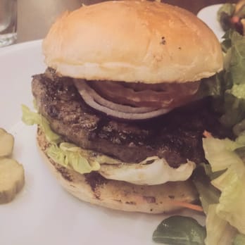 Esquire Grill - Niman Ranch Natural Angus Beef Burger Close-up - American Near Me - Sacramento, California