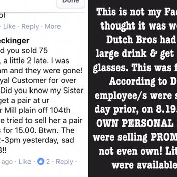 Dutch Bros Coffee - Allegedly, employee/s sold promotional items for personal profit one day before the actual promo event! - Coffee & Tea Near Me - Vancouver, Washington Dutch Bros Coffee - Allegedly, employee/s sold promotional items for personal profit one day before the actual promo event! - Coffee & Tea Near Me - Vancouver, Washington