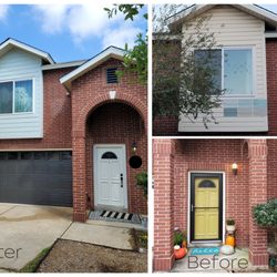 Steel Horse Constructors - New siding & paint, new paint on garage door and front door, power washed brick