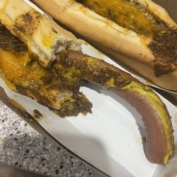 JCI- James Coney Island- Meyerland - Hotdog covered in mustard