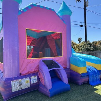 Magic Jump Rentals - So cute and glittery!!! The slide is easy for smaller kids to climb up to & has a little blow up obstacle course inside! - Party Equipment Rentals Near Me - Camarillo, California