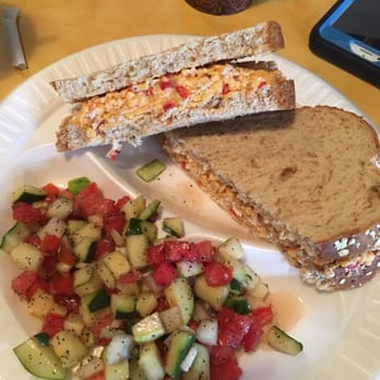 Brew 2 Rescue Cafe - Pimento Cheese on Wheat (without bacon) and cucumber salad which was Ahhhhh-mazing! - Coffee & Tea Near Me - Hertford, North Carolina Brew 2 Rescue Cafe - Pimento Cheese on Wheat (without bacon) and cucumber salad which was Ahhhhh-mazing! - Coffee & Tea Near Me - Hertford, North Carolina