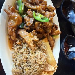 Jalapeño Chicken and fried rice dish. My favorite. Jalapeño Chicken and fried rice dish. My favorite.
