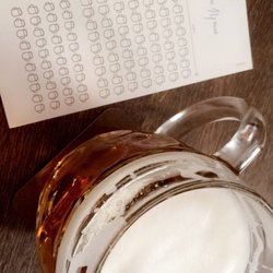 Lokál Pod Divadlem - Beer sheet that they use to keep track of your beer consumption