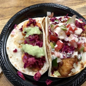 Brick and Flour - Shrimp and fish taco (small and cost like $3.50) - Mexican Near Me - Glendale, California Brick and Flour - Shrimp and fish taco (small and cost like $3.50) - Mexican Near Me - Glendale, California