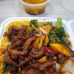 3 item + 1 side w/soup. Packed!