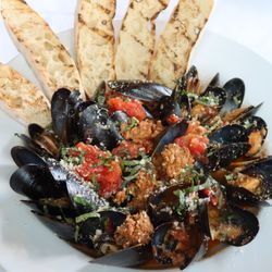 The Boiler Room - Braised Mussels with tomatoes and chorizo