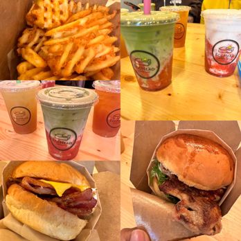 Egghead Sando Cafe - Strawberry Matcha Latte Pink Dream Pineapple Cucumber Green Tea Sunburst - Breakfast & Brunch Near Me - San Jose, California