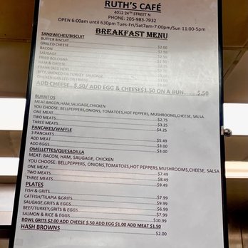 Ruth's Cafe - Menu - Soul Food Near Me - Birmingham, Alabama Ruth's Cafe - Menu - Soul Food Near Me - Birmingham, Alabama