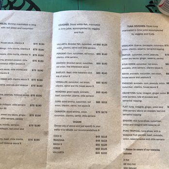 Lamara - Menu in English. - Seafood Near Me - Puerto Vallarta, JAL