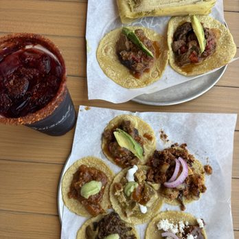 Guisados - Sampler plate, 2 beef steak tacos, + Chicken Tamale - Seafood Near Me - Hermosa Beach, California Guisados - Sampler plate, 2 beef steak tacos, + Chicken Tamale - Seafood Near Me - Hermosa Beach, California