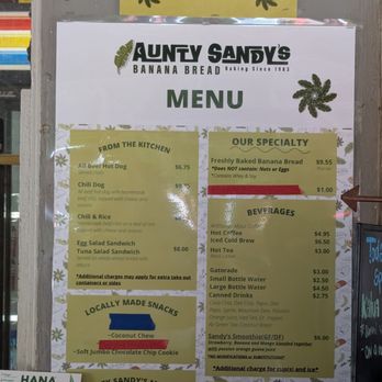 Aunty Sandy's Banana Bread - Menu 7/2025 - Bakeries Near Me - Keanae, Hawaii Aunty Sandy's Banana Bread - Menu 7/2025 - Bakeries Near Me - Keanae, Hawaii
