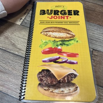Indys Burger Joint - Front of menu - American Near Me - Indianapolis, Indiana