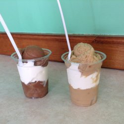 Ultimate Ice Cream & Ice - Gelati... Our choices were choc. Italian ice with van. soft serve and a peanut butter Italian ice with van. soft serve.