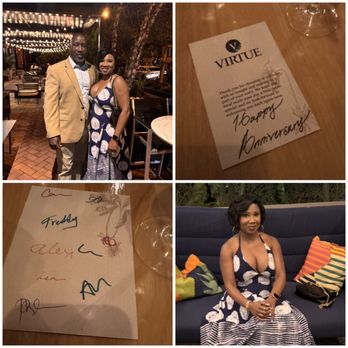 Virtue Restaurant - Surprise anniversary card signed by staff - Southern Near Me - Chicago, Illinois Virtue Restaurant - Surprise anniversary card signed by staff - Southern Near Me - Chicago, Illinois