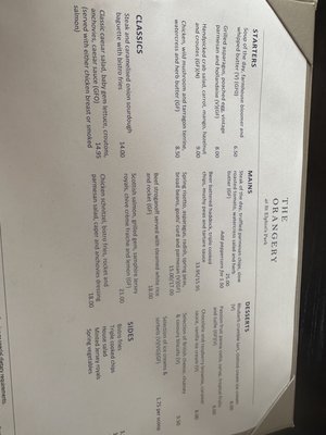 Menu photo 2 The Orangery Darley Dale, DBY
