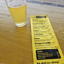 Had a nice lager and the menu to Trail Magic.