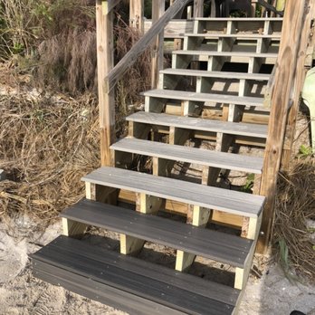 UNG Handyman Services - Install two stairs on the deck stairs leading to the beach - Flooring Near Me - Nokomis, Florida UNG Handyman Services - Install two stairs on the deck stairs leading to the beach - Flooring Near Me - Nokomis, Florida