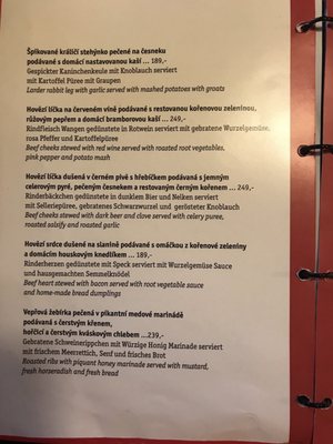 Menu photo 5 Švejk Český Krumlov, JC Menu photo 5 Švejk Český Krumlov, JC