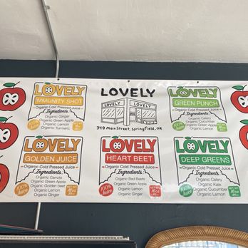 LOVELY - Juice menu - Coffee & Tea Near Me - Springfield, Oregon LOVELY - Juice menu - Coffee & Tea Near Me - Springfield, Oregon