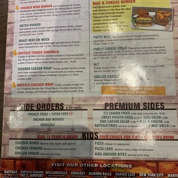 Anchor Bar - Menu - Chicken Wings Near Me - San Antonio, Texas Anchor Bar - Menu - Chicken Wings Near Me - San Antonio, Texas