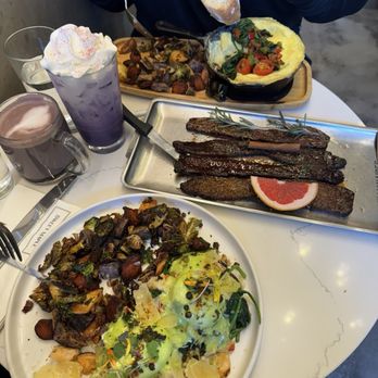 Sweet Maple - Millionaire Bacon Sampler, Iced Ube Latte, Hot Ube Latte, Francis Soufflé Skillet, Oscar Benedict - Breakfast & Brunch Near Me - Palo Alto, California Sweet Maple - Millionaire Bacon Sampler, Iced Ube Latte, Hot Ube Latte, Francis Soufflé Skillet, Oscar Benedict - Breakfast & Brunch Near Me - Palo Alto, California