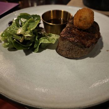 The Library - filet mignon with croquette - New American Near Me - Las Vegas, Nevada The Library - filet mignon with croquette - New American Near Me - Las Vegas, Nevada