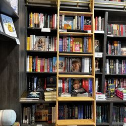 Plenty Bookshop - S. would not let me climb the ladder...