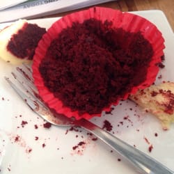 Babycino on Main - A very dry and crumbly red velvet cupcake.