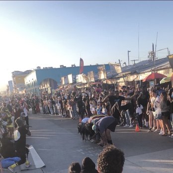 Venice Beach Boardwalk - Street performers the "Calypso Tumblers" - Beaches Near Me - Venice, California