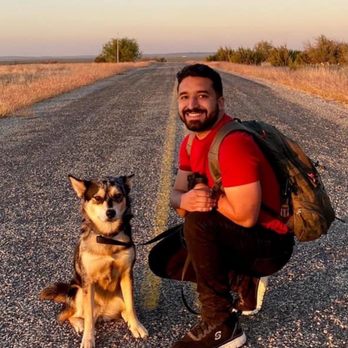 Venture Dog Training - Head trainer Steven Tallas and rescue dog Evie enjoy adventures together. - Pet Training Near Me Venture Dog Training - Head trainer Steven Tallas and rescue dog Evie enjoy adventures together. - Pet Training Near Me