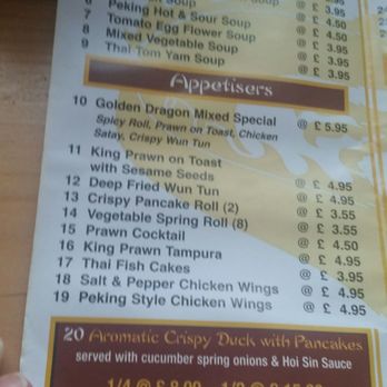 Golden Dragon - Menu - Chinese Near Me - Bowmore, AGB