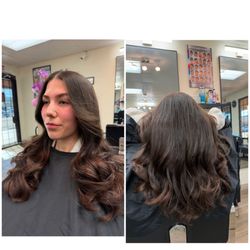 Cypress Hair Salon - Layers haircut and face framing for this beauty. Thank you so much for coming and supporting.