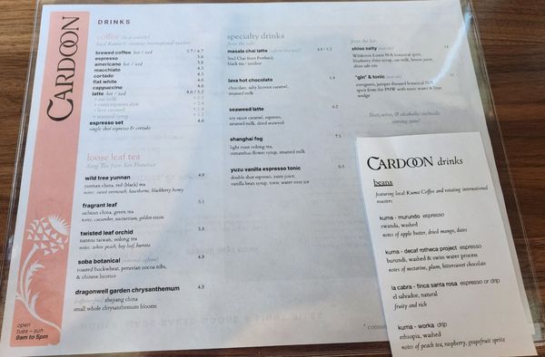 Menu photo 8 Cardoon Seattle, WA