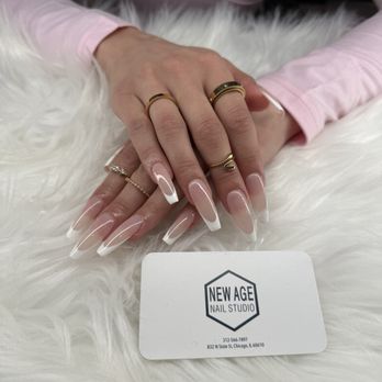 New Age Nail Studio - French Manicure with gel x extensions - Waxing Near Me - Chicago, Illinois
