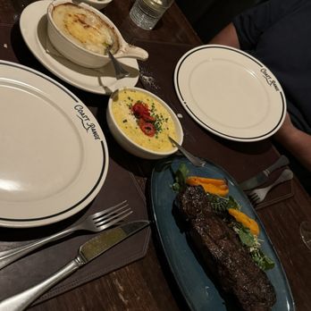 Coast Range - Mac & Cheese, masked potatoes, creamed corn and steak. - Steakhouses Near Me - Solvang, California Coast Range - Mac & Cheese, masked potatoes, creamed corn and steak. - Steakhouses Near Me - Solvang, California