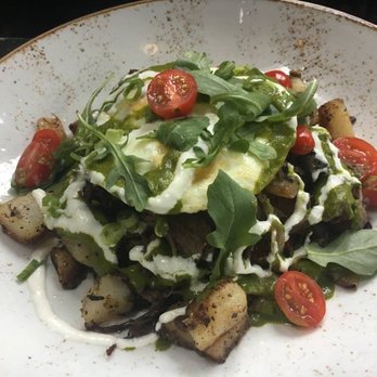 The Ice Plant - Short rib hash with a decent amount of greens - Cocktail Bars Near Me - St. Augustine, Florida