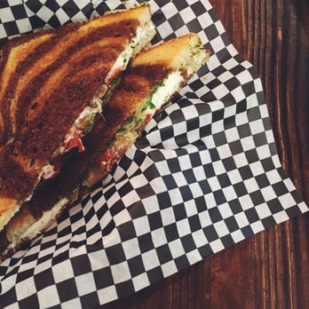 Black Sheep GCB - #1 the NUMBAH ONE! Arugula pesto. Goat cheese. Roasted tomatoes. Carmelized onions. Other blissful things. Dat crispy marble rye doe. - Sandwiches Near Me - Anaheim, California