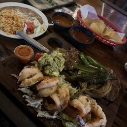 Carne asada with shrimp Carne asada with shrimp