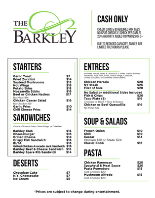Menu photo 3 The Barkley Restaurant & Bar South Pasadena, CA Menu photo 3 The Barkley Restaurant & Bar South Pasadena, CA