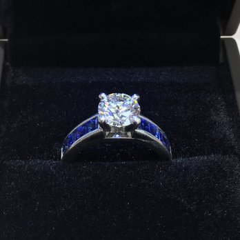Or Diamond - Titanium setting and sapphires. Diamond was from online. - Jewelry Near Me - San Jose, California Or Diamond - Titanium setting and sapphires. Diamond was from online. - Jewelry Near Me - San Jose, California
