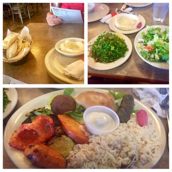 Le Kabob - Toum and warm bread, tabbouli, house salad, hummus, grilled veggies, a falafel, a spinach pie, a grape leaf and rice. - Mediterranean Near Me - Grand Rapids, Michigan Le Kabob - Toum and warm bread, tabbouli, house salad, hummus, grilled veggies, a falafel, a spinach pie, a grape leaf and rice. - Mediterranean Near Me - Grand Rapids, Michigan