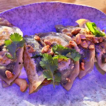 Lucky Robot Restaurant - Spinach tofu dumplings - Sushi Bars Near Me - Austin, Texas Lucky Robot Restaurant - Spinach tofu dumplings - Sushi Bars Near Me - Austin, Texas