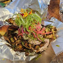 a plate of food on a table