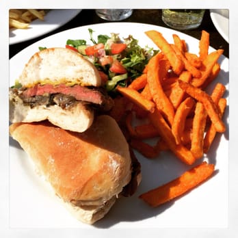 Velvet Bar & Restaurant - Delicious tender and perfectly cooked steak sandwich & sweet potato fries - Bars Near Me - Manchester, XGM