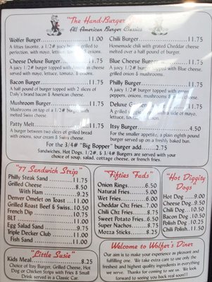 Menu photo 1 Wolfer's Diner Havre, MT