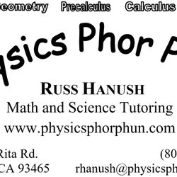 Physics Phor Phun Tutoring - Business card