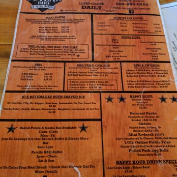 Outlaw BBQ - Menu - Barbeque Near Me - Spokane, Washington