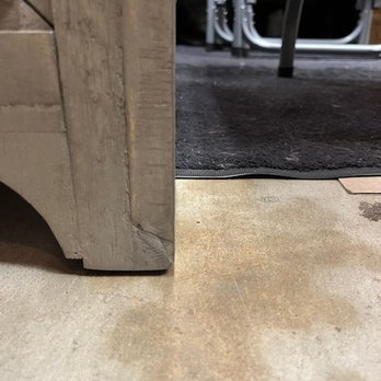 Living Spaces - Leg damaged and looks like they tried to repair with putty looking material that is very visible. - Furniture Stores Near Me - Manteca, California Living Spaces - Leg damaged and looks like they tried to repair with putty looking material that is very visible. - Furniture Stores Near Me - Manteca, California