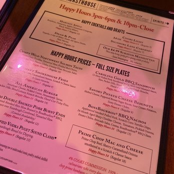 Sharps Roasthouse - Happy Hour Menu - American Near Me - SeaTac, Washington